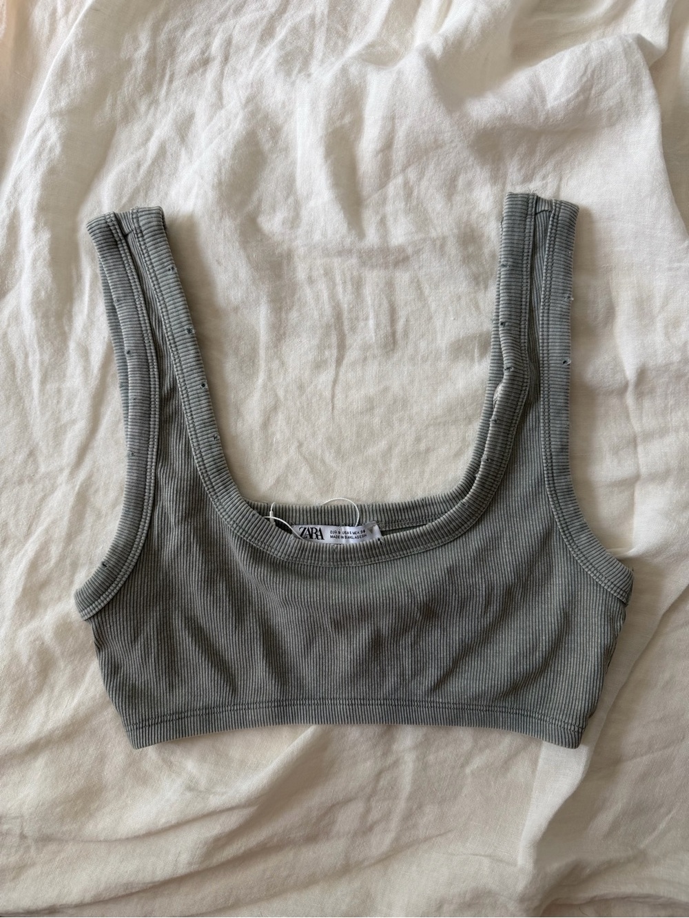 NWT zara ribbed scoop neck crop bra top
